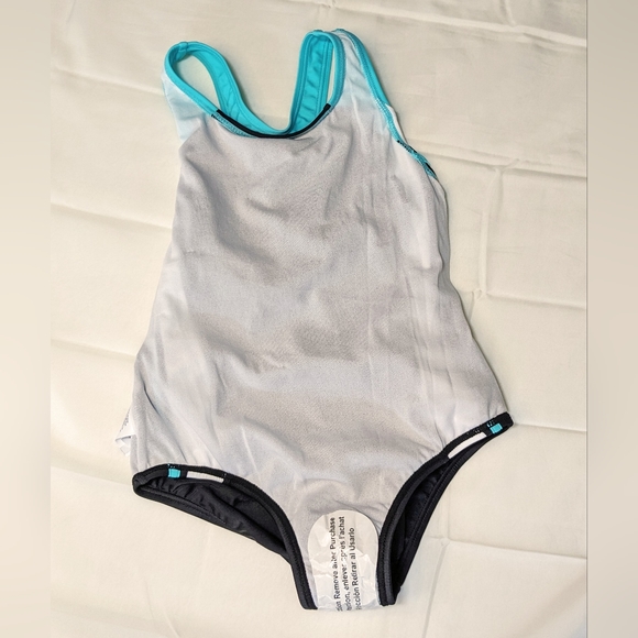 Speedo Girls Infinity Splice One Piece Razor Back Swimsuit Sz 10 UPF 50+ - Picture 7 of 8